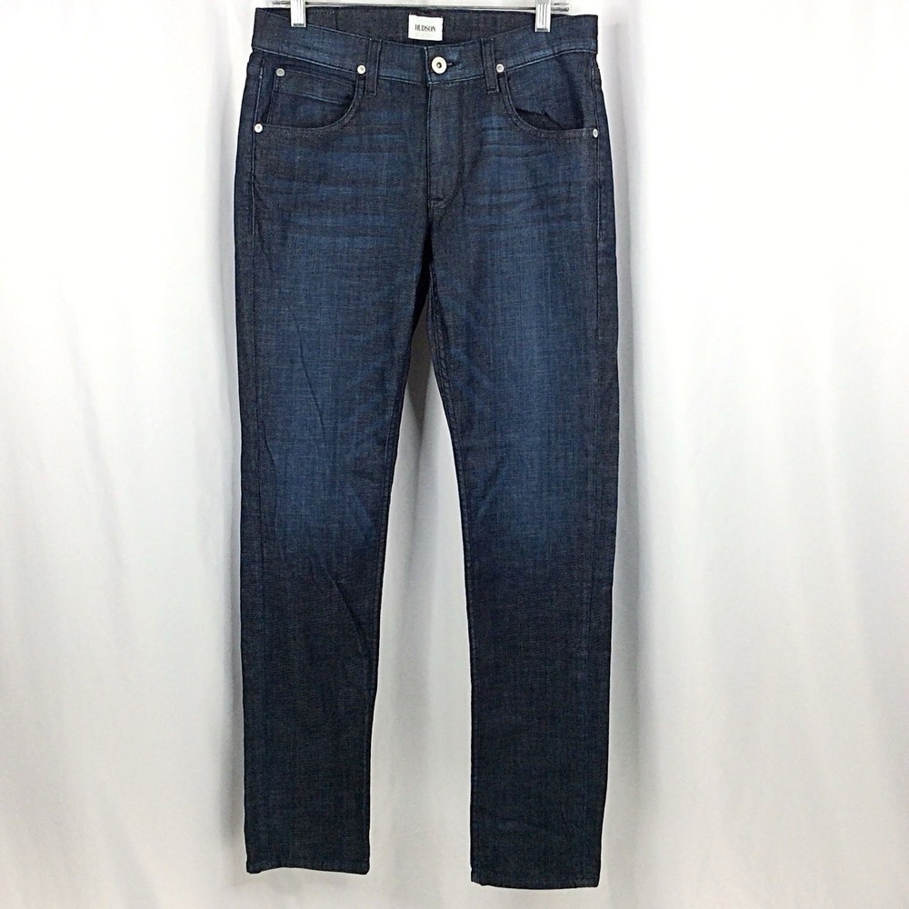 Hudson Blake Slim Straight Jeans Men's Size 31 Blue Dark Wash Denim $215